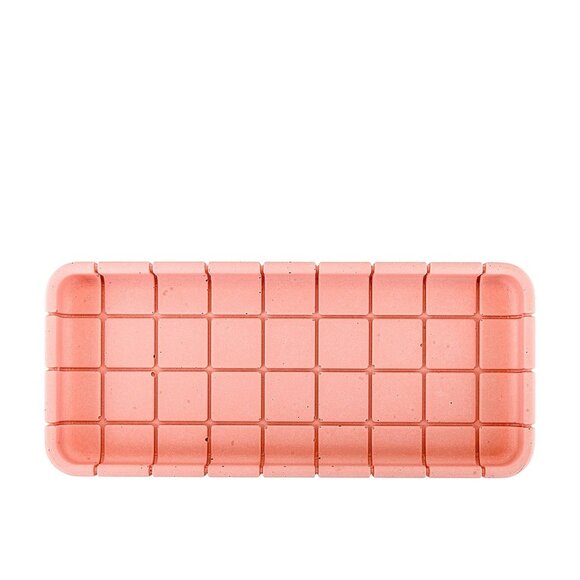 Block Design Tile Oblong Tray in Miami Pink new jewelry holder - Picture 2 of 7